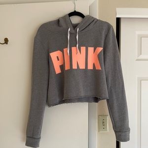 PINK crop top hoodie